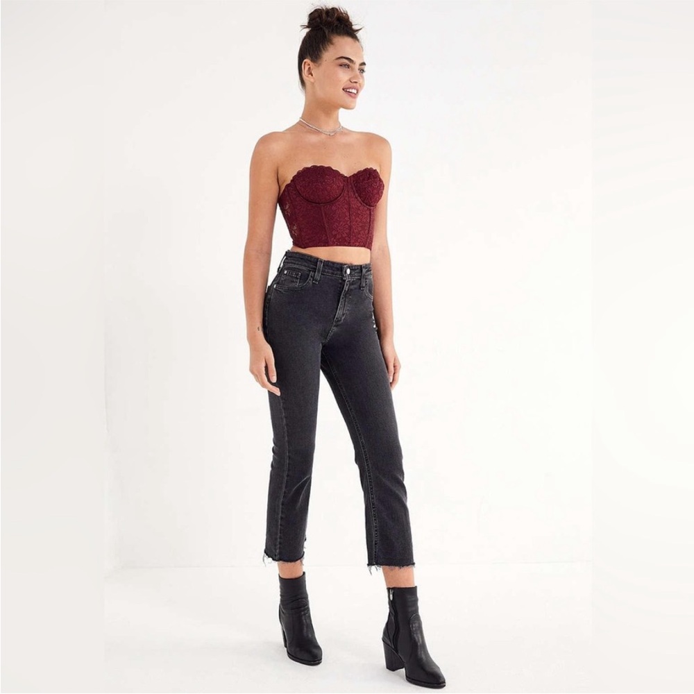 BDG Kick Flare High-Rise Cropped Jean Size 27 High Waisted Black Jeans UO